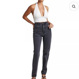 ROLLA'S Elle Super High Rise Relaxed Straight Leg Jeans Womens 28 Denim Black